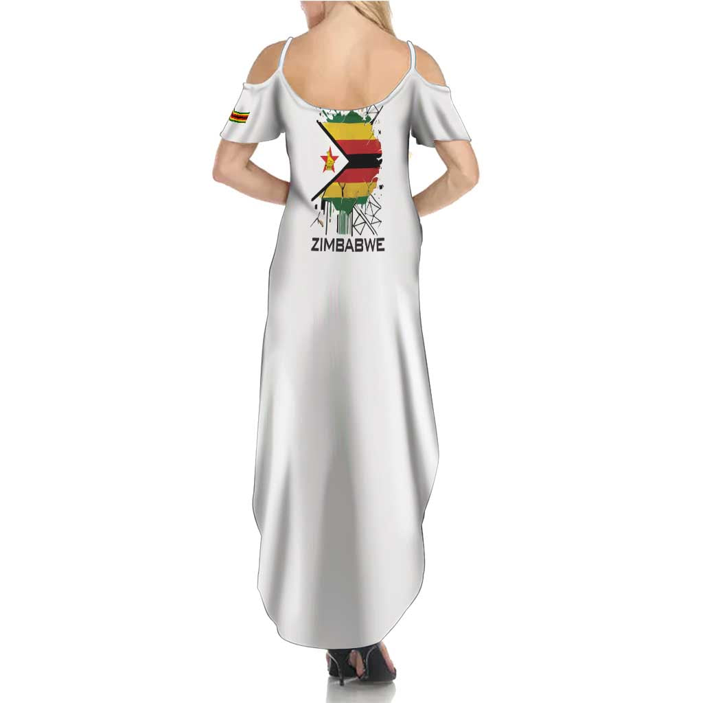 Spirit of Zimbabwe Family Matching Summer Maxi Dress and Hawaiian Shirt Tribal Patterns, Flag Colors and Symbol of Peace