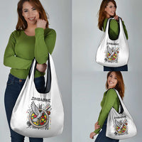 Spirit of Zimbabwe Grocery Bag Tribal Patterns, Flag Colors and Symbol of Peace