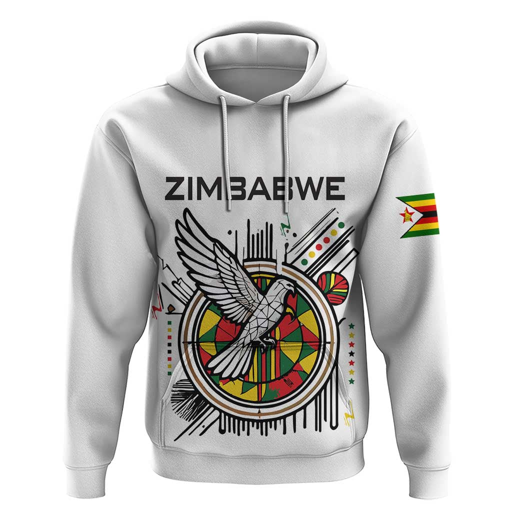 Spirit of Zimbabwe Hoodie Tribal Patterns, Flag Colors and Symbol of Peace