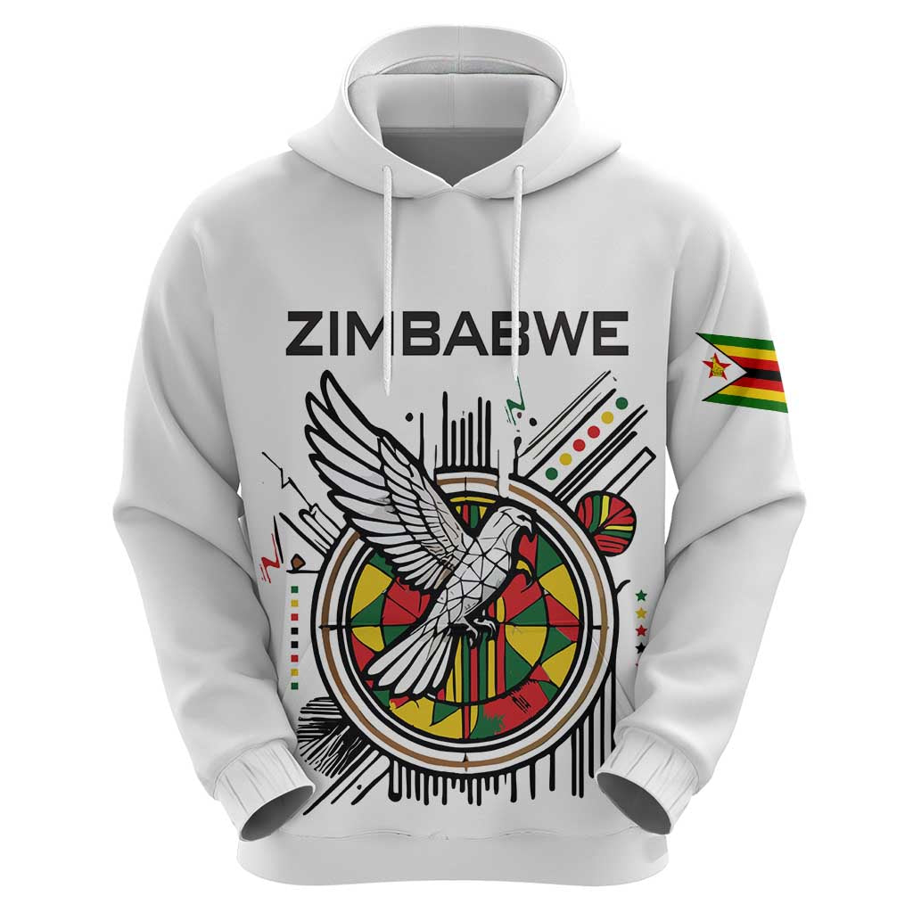 Spirit of Zimbabwe Hoodie Tribal Patterns, Flag Colors and Symbol of Peace