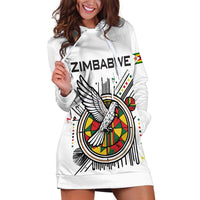 Spirit of Zimbabwe Hoodie Dress Tribal Patterns, Flag Colors and Symbol of Peace