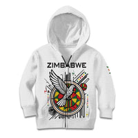 Spirit of Zimbabwe Kid Hoodie Tribal Patterns, Flag Colors and Symbol of Peace