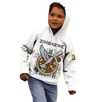 Spirit of Zimbabwe Kid Hoodie Tribal Patterns, Flag Colors and Symbol of Peace
