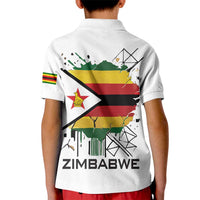 Spirit of Zimbabwe Kid Polo Shirt Tribal Patterns, Flag Colors and Symbol of Peace