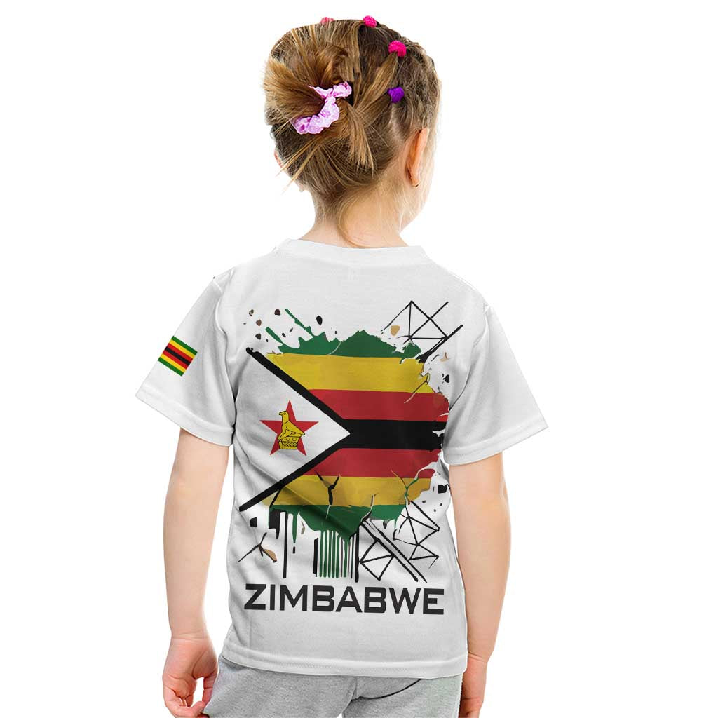 Spirit of Zimbabwe Kid T Shirt Tribal Patterns, Flag Colors and Symbol of Peace