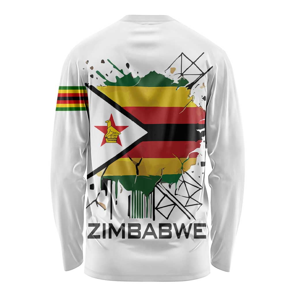 Spirit of Zimbabwe Long Sleeve Shirt Tribal Patterns, Flag Colors and Symbol of Peace