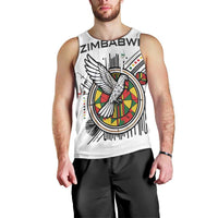 Spirit of Zimbabwe Men Tank Top Tribal Patterns, Flag Colors and Symbol of Peace
