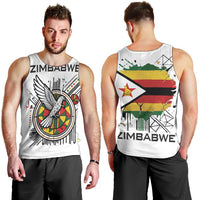 Spirit of Zimbabwe Men Tank Top Tribal Patterns, Flag Colors and Symbol of Peace