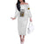 Spirit of Zimbabwe Off The Shoulder Long Sleeve Dress Tribal Patterns, Flag Colors and Symbol of Peace
