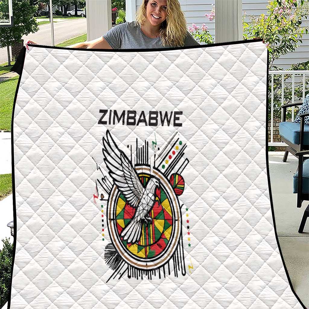 Spirit of Zimbabwe Quilt Tribal Patterns, Flag Colors and Symbol of Peace