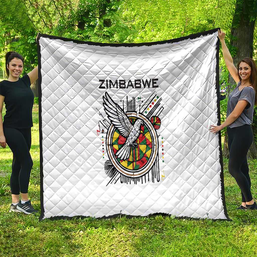 Spirit of Zimbabwe Quilt Tribal Patterns, Flag Colors and Symbol of Peace