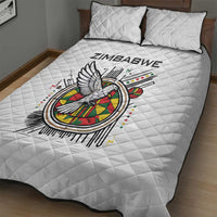 Spirit of Zimbabwe Quilt Bed Set Tribal Patterns, Flag Colors and Symbol of Peace