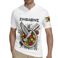 Spirit of Zimbabwe Rugby Jersey Tribal Patterns, Flag Colors and Symbol of Peace