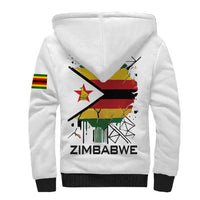 Spirit of Zimbabwe Sherpa Hoodie Tribal Patterns, Flag Colors and Symbol of Peace
