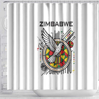 Spirit of Zimbabwe Shower Curtain Tribal Patterns, Flag Colors and Symbol of Peace