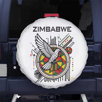Spirit of Zimbabwe Spare Tire Cover Tribal Patterns, Flag Colors and Symbol of Peace