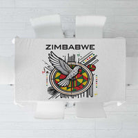 Spirit of Zimbabwe Tablecloth Tribal Patterns, Flag Colors and Symbol of Peace