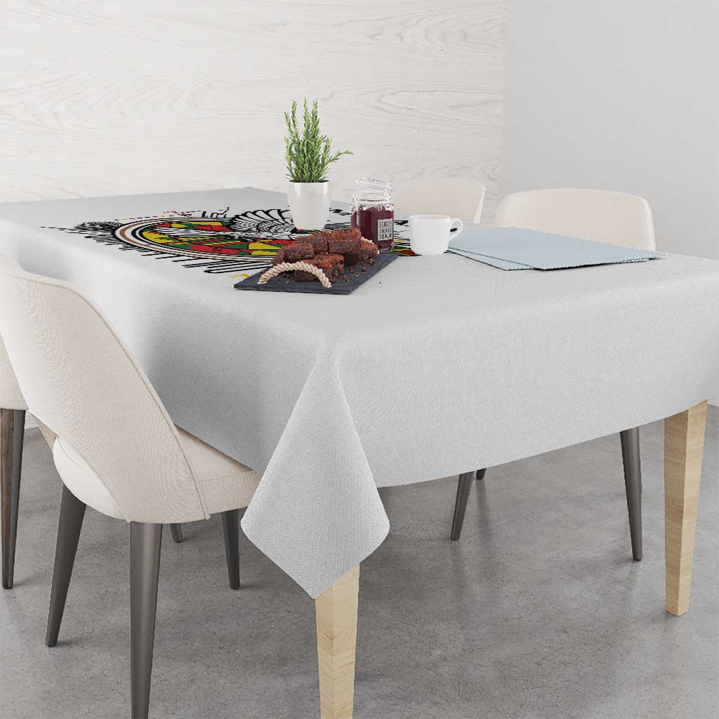 Spirit of Zimbabwe Tablecloth Tribal Patterns, Flag Colors and Symbol of Peace