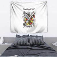 Spirit of Zimbabwe Tapestry Tribal Patterns, Flag Colors and Symbol of Peace