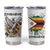 Spirit of Zimbabwe Tumbler Cup Tribal Patterns, Flag Colors and Symbol of Peace