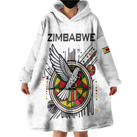 Spirit of Zimbabwe Wearable Blanket Hoodie Tribal Patterns, Flag Colors and Symbol of Peace