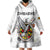 Spirit of Zimbabwe Wearable Blanket Hoodie Tribal Patterns, Flag Colors and Symbol of Peace