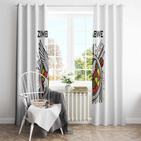 Spirit of Zimbabwe Window Curtain Tribal Patterns, Flag Colors and Symbol of Peace