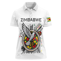 Spirit of Zimbabwe Women Polo Shirt Tribal Patterns, Flag Colors and Symbol of Peace