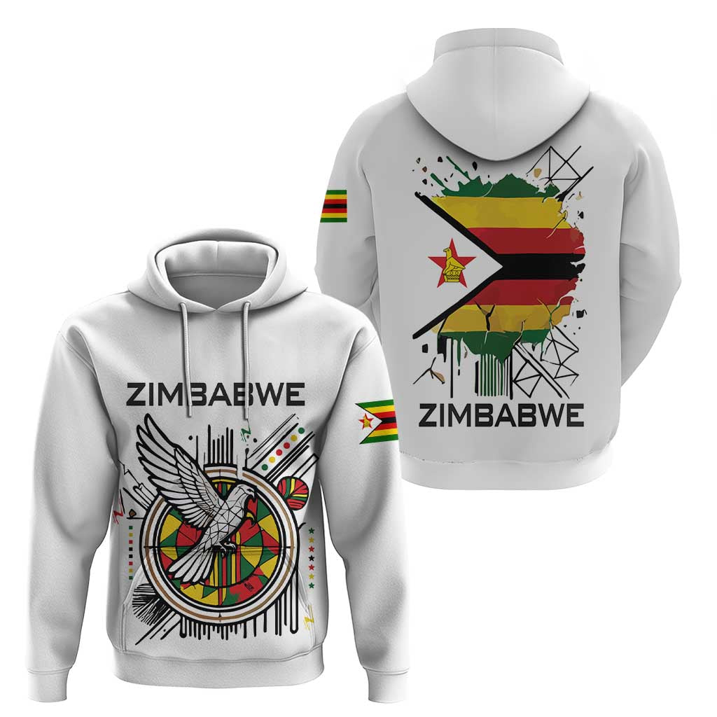 Spirit of Zimbabwe Zip Hoodie Tribal Patterns, Flag Colors and Symbol of Peace