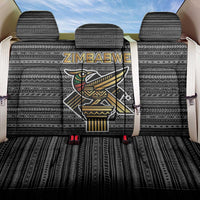 Zimbabwean Bird Statue Back Car Seat Cover Tribal Pattern with National Flag Patch and Heritage Symbol