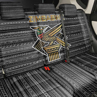 Zimbabwean Bird Statue Back Car Seat Cover Tribal Pattern with National Flag Patch and Heritage Symbol