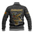 Zimbabwean Bird Statue Baseball Jacket Tribal Pattern with National Flag Patch and Heritage Symbol