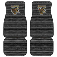 Zimbabwean Bird Statue Car Mats Tribal Pattern with National Flag Patch and Heritage Symbol