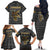 Zimbabwean Bird Statue Family Matching Off The Shoulder Long Sleeve Dress and Hawaiian Shirt Tribal Pattern with National Flag Patch and Heritage Symbol