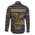 Zimbabwean Bird Statue Family Matching Off The Shoulder Long Sleeve Dress and Hawaiian Shirt Tribal Pattern with National Flag Patch and Heritage Symbol