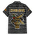 Zimbabwean Bird Statue Family Matching Off Shoulder Maxi Dress and Hawaiian Shirt Tribal Pattern with National Flag Patch and Heritage Symbol
