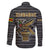 Zimbabwean Bird Statue Family Matching Off Shoulder Maxi Dress and Hawaiian Shirt Tribal Pattern with National Flag Patch and Heritage Symbol