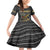 Zimbabwean Bird Statue Family Matching Off Shoulder Short Dress and Hawaiian Shirt Tribal Pattern with National Flag Patch and Heritage Symbol