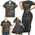 Zimbabwean Bird Statue Family Matching Short Sleeve Bodycon Dress and Hawaiian Shirt Tribal Pattern with National Flag Patch and Heritage Symbol