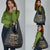 Zimbabwean Bird Statue Grocery Bag Tribal Pattern with National Flag Patch and Heritage Symbol
