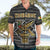 Zimbabwean Bird Statue Hawaiian Shirt Tribal Pattern with National Flag Patch and Heritage Symbol