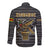 Zimbabwean Bird Statue Long Sleeve Button Shirt Tribal Pattern with National Flag Patch and Heritage Symbol
