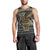 Zimbabwean Bird Statue Men Tank Top Tribal Pattern with National Flag Patch and Heritage Symbol