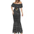 Zimbabwean Bird Statue Mermaid Dress Tribal Pattern with National Flag Patch and Heritage Symbol