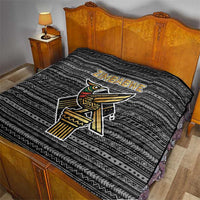 Zimbabwean Bird Statue Quilt Tribal Pattern with National Flag Patch and Heritage Symbol