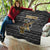 Zimbabwean Bird Statue Quilt Tribal Pattern with National Flag Patch and Heritage Symbol