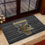 Zimbabwean Bird Statue Rubber Doormat Tribal Pattern with National Flag Patch and Heritage Symbol