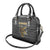Zimbabwean Bird Statue Shoulder Handbag Tribal Pattern with National Flag Patch and Heritage Symbol