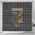Zimbabwean Bird Statue Shower Curtain Tribal Pattern with National Flag Patch and Heritage Symbol