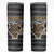 Zimbabwean Bird Statue Skinny Tumbler Tribal Pattern with National Flag Patch and Heritage Symbol